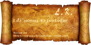 Lápossy Krisztofer névjegykártya